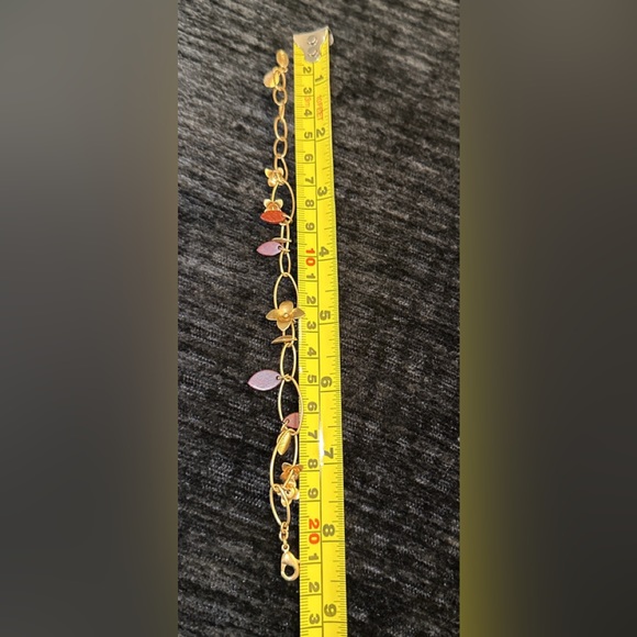 Pilgrim Gold Plated Flowers & Enamel Leaves Necklace & Bracelet - Picture 13 of 15